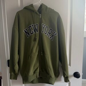 Brandy Melville Olive Green New York Hoodie